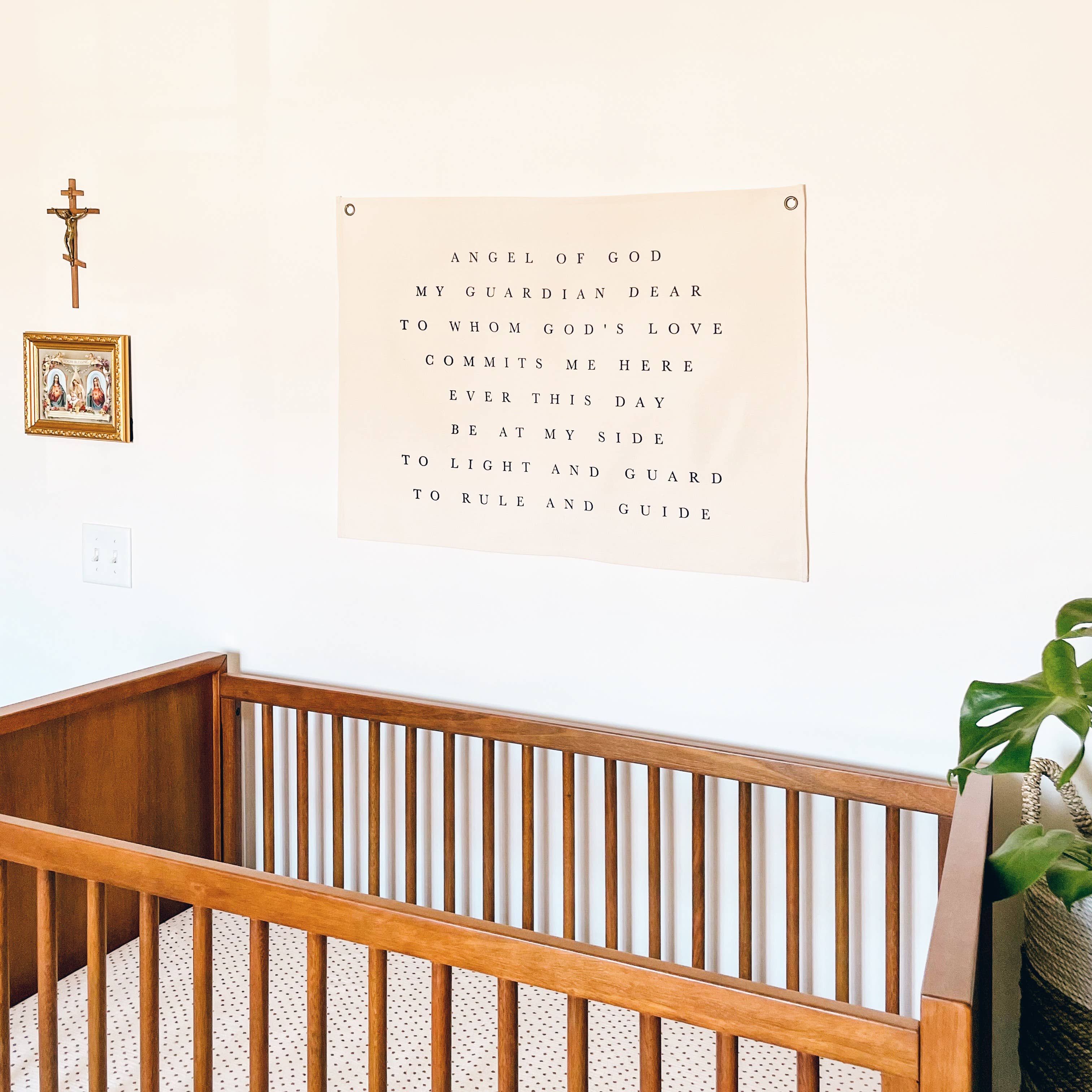 Guardian Angel Prayer Canvas Wall Hanging