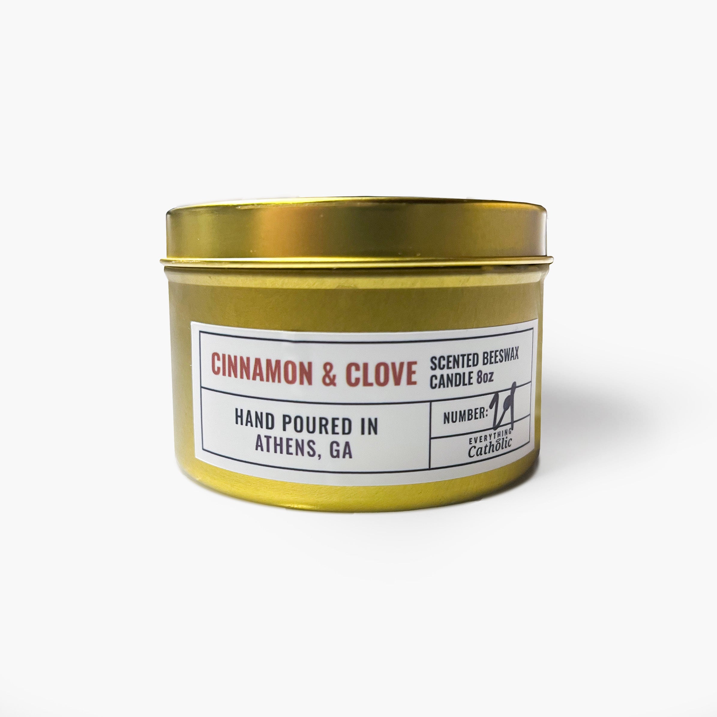 Cinnamon Pine Clove Candle 16oz- 100% Beeswax, Cedar Wood Wicks