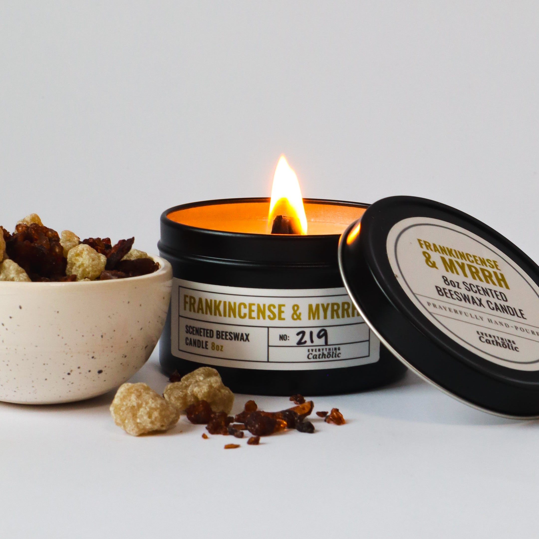 Frankincense & Myrrh Beeswax Candle