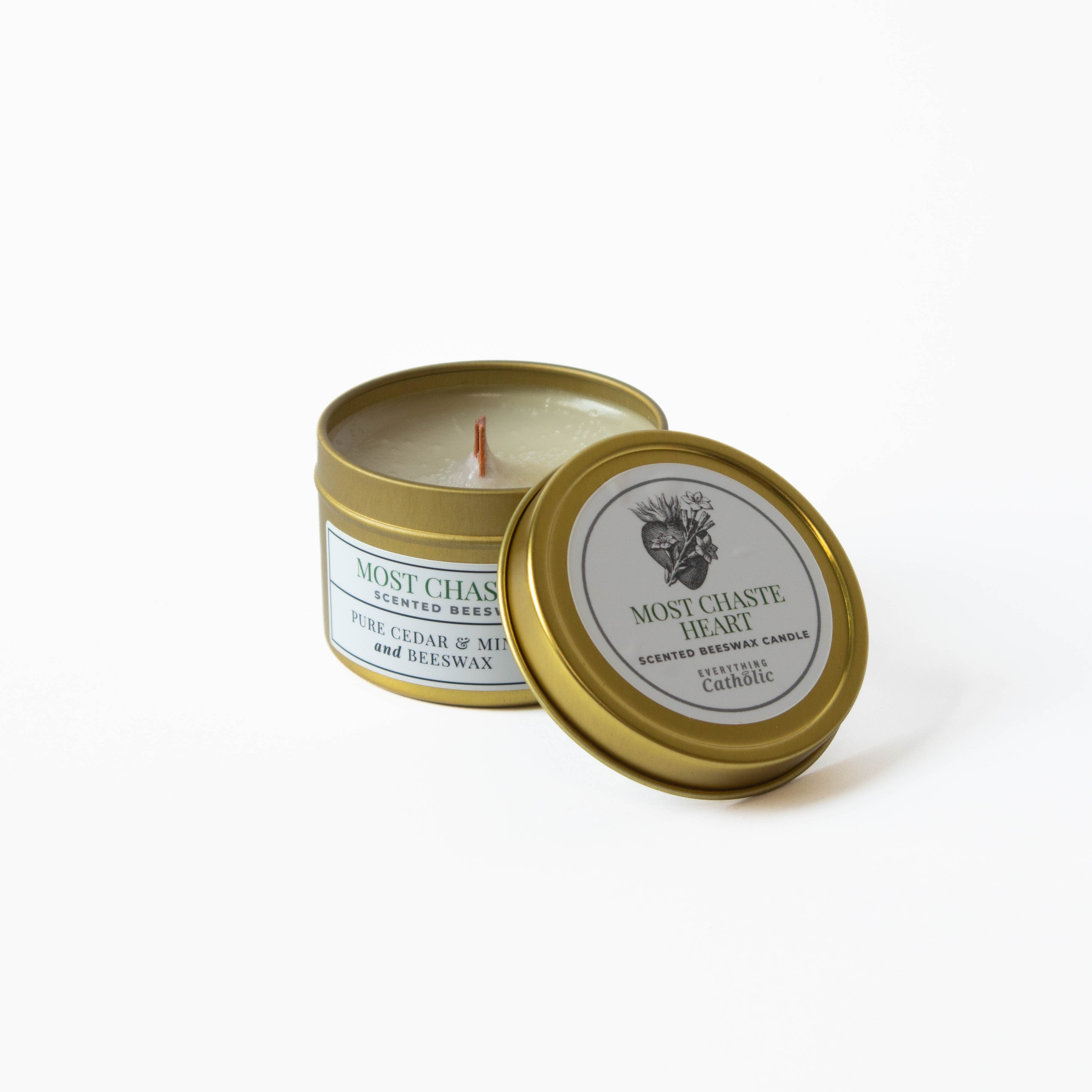 Most Chaste Heart Beeswax Candle