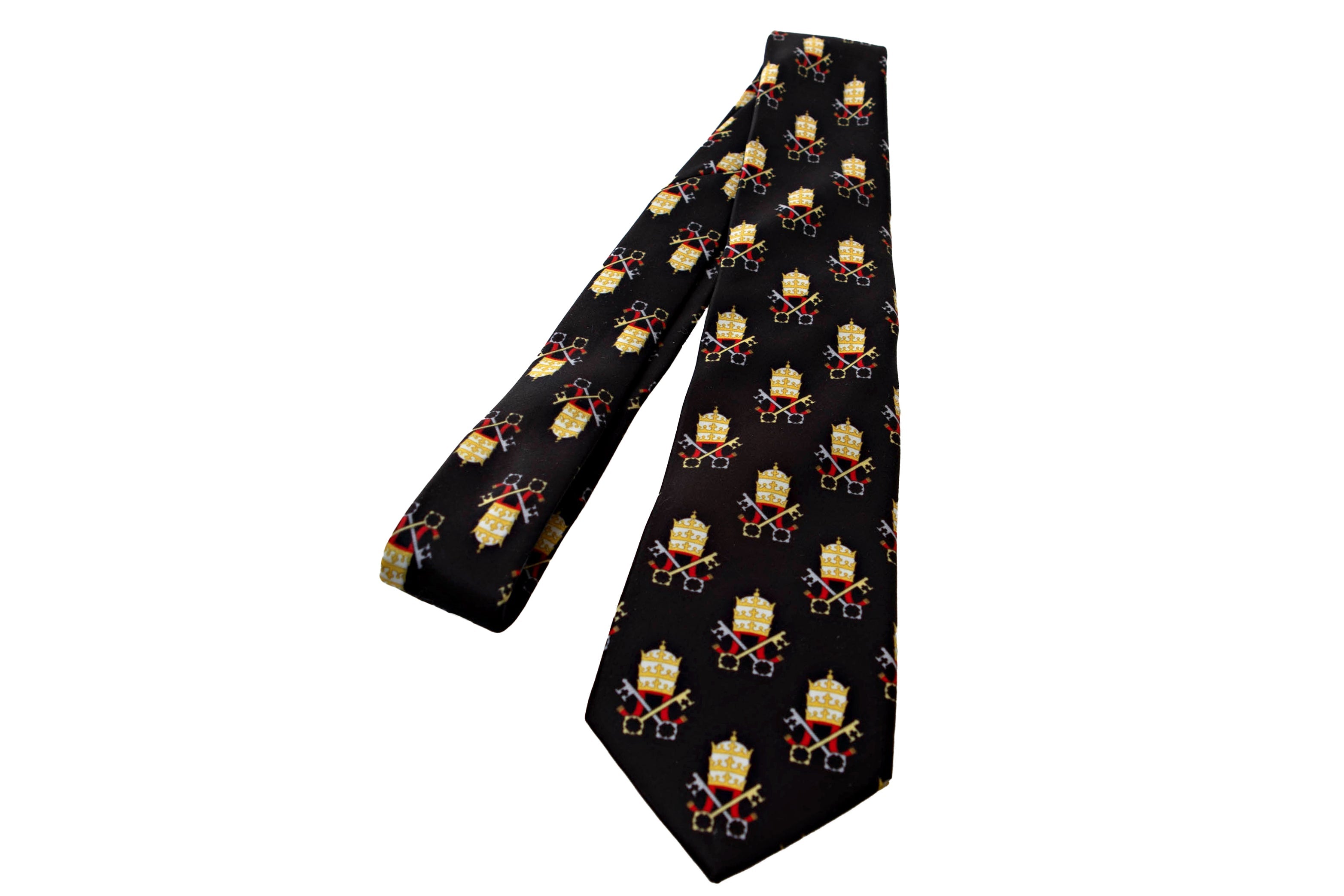 Papal Tiara and Keys Necktie Black