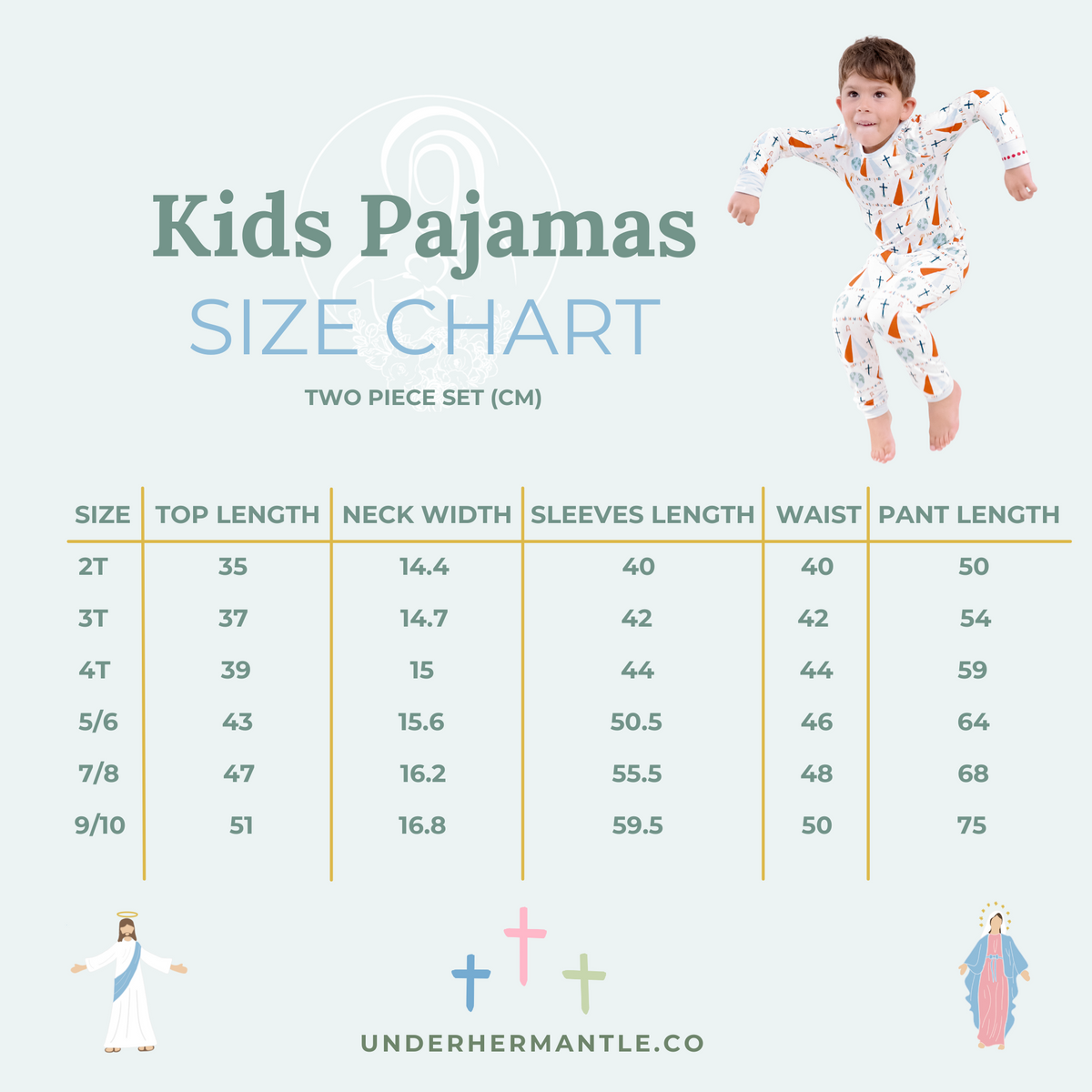 Divine Mercy Two Piece Kids Pajamas