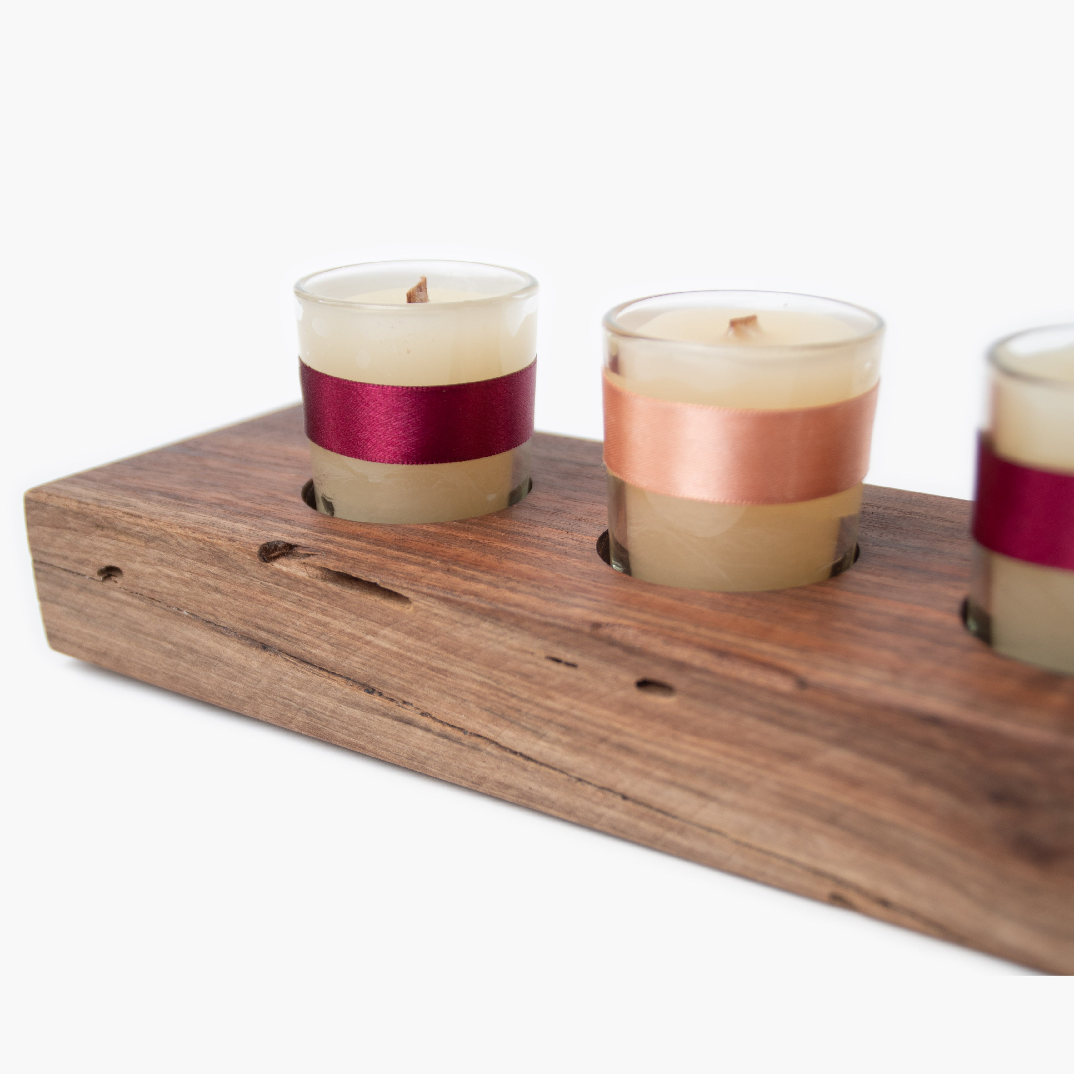 Wooden Advent Wreath with Candles