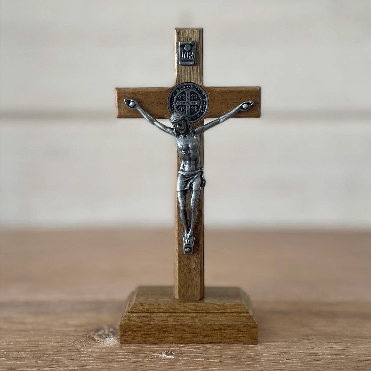 Handmade Brazilian Imbuia Desktop Crucifix