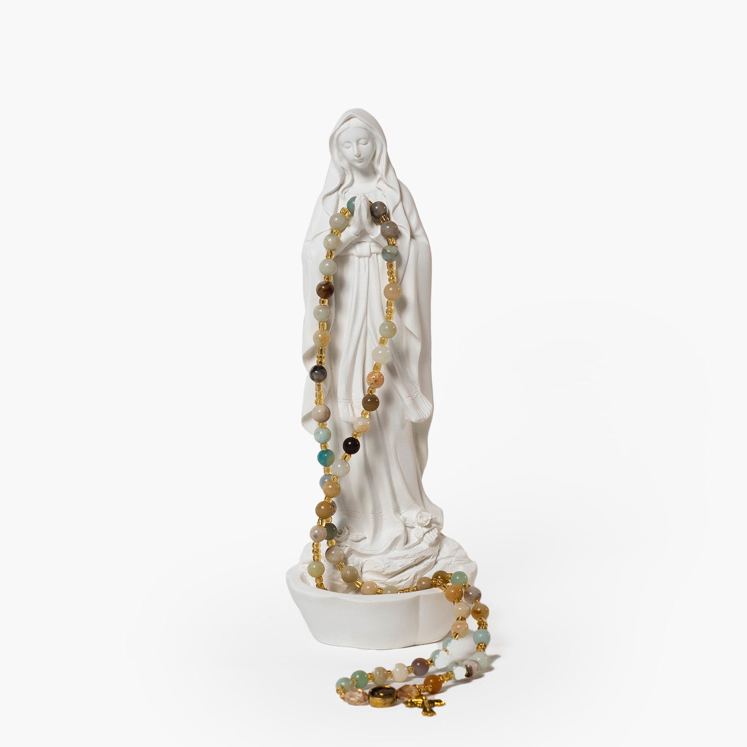 Our Lady of Lourdes White Rosary Holder