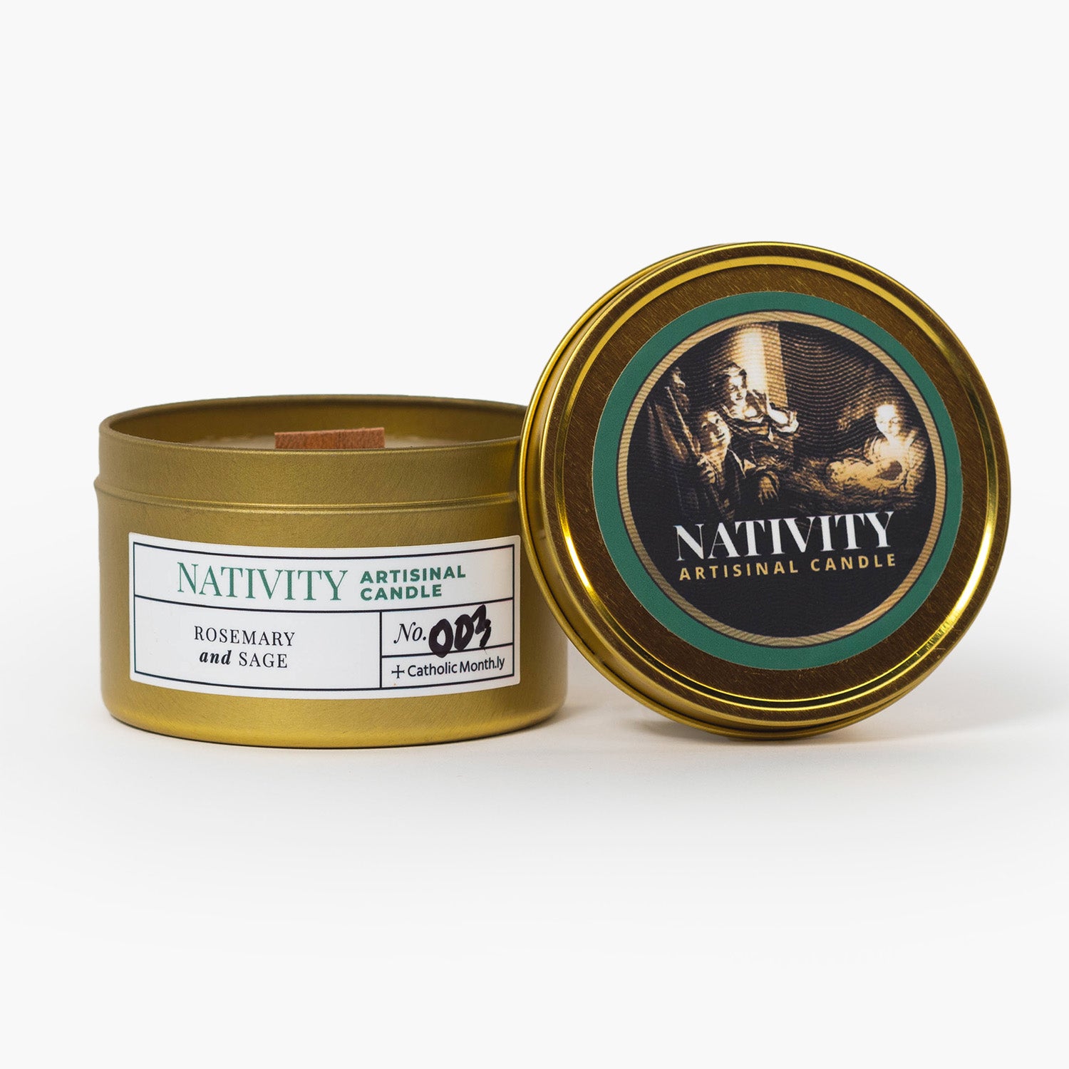 Nativity Beeswax Candle