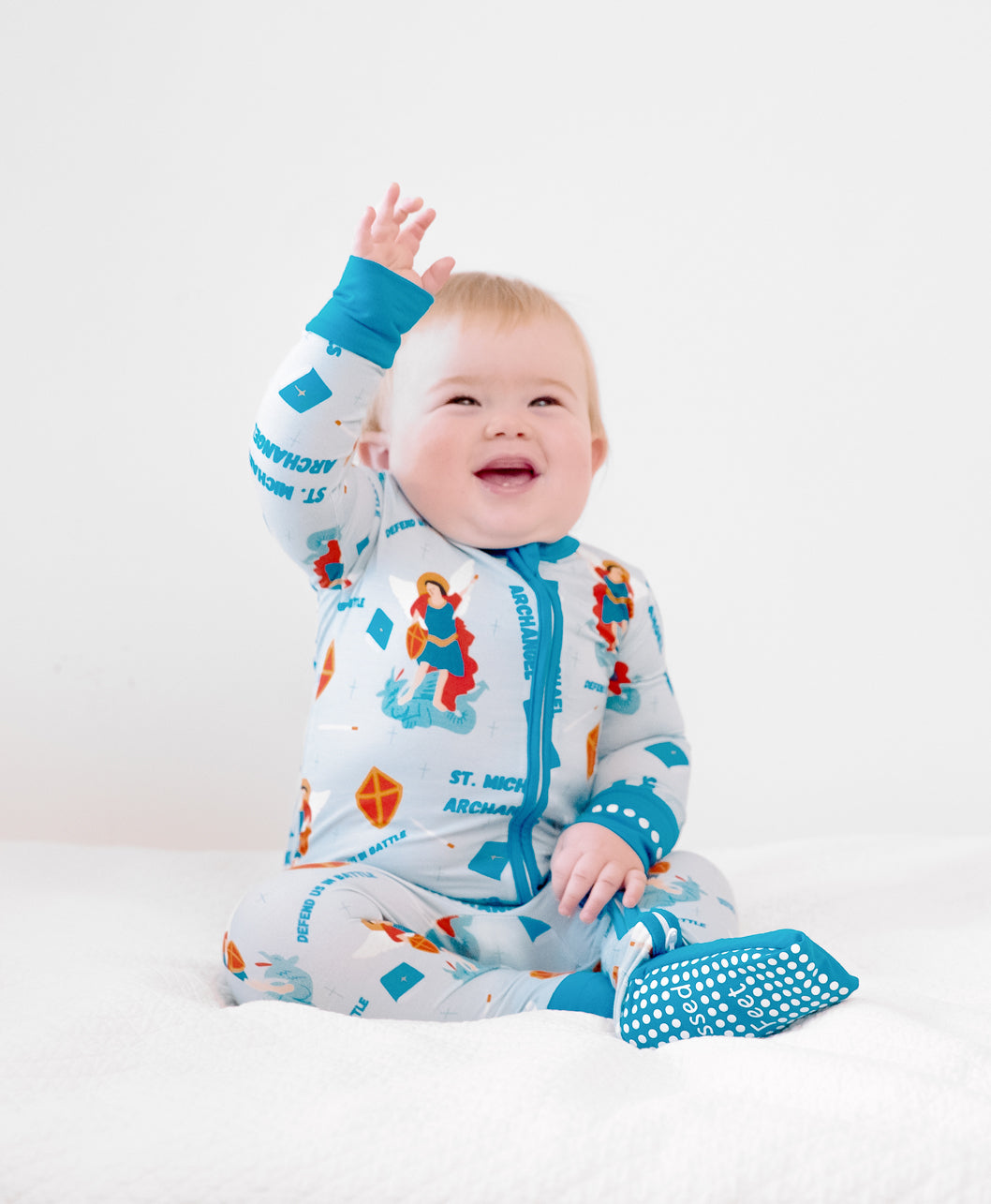 St Michael the Archangel Footie Baby Pajamas