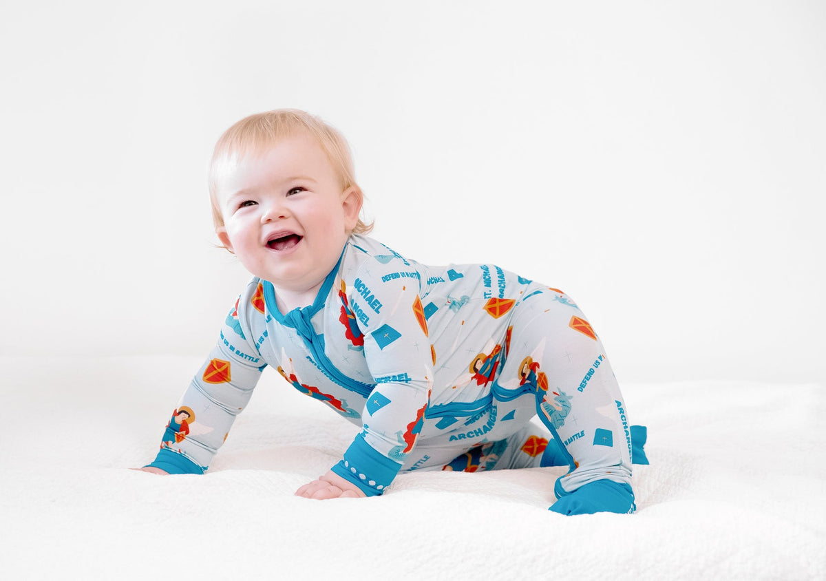 St Michael the Archangel Footie Baby Pajamas