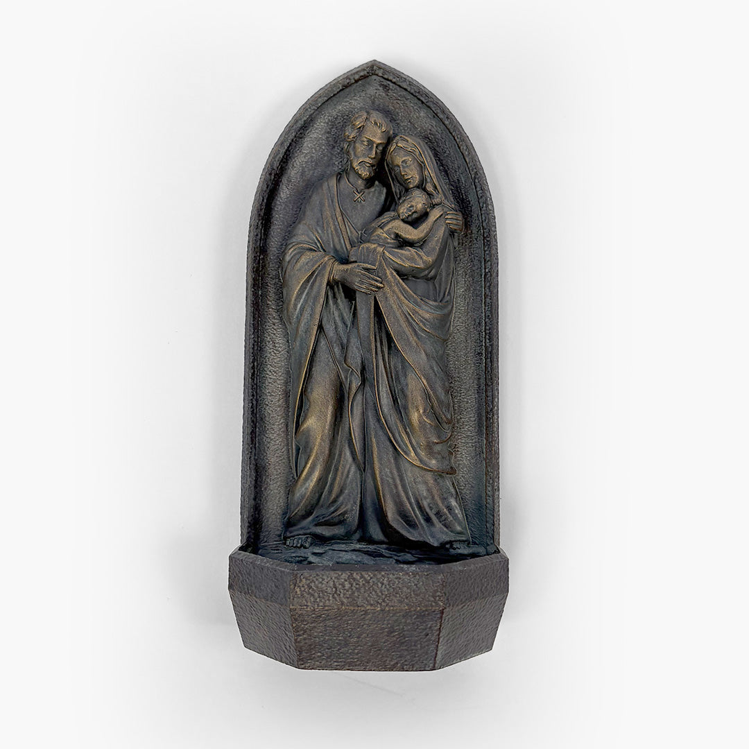 Antique Holy Family Holy Water Font