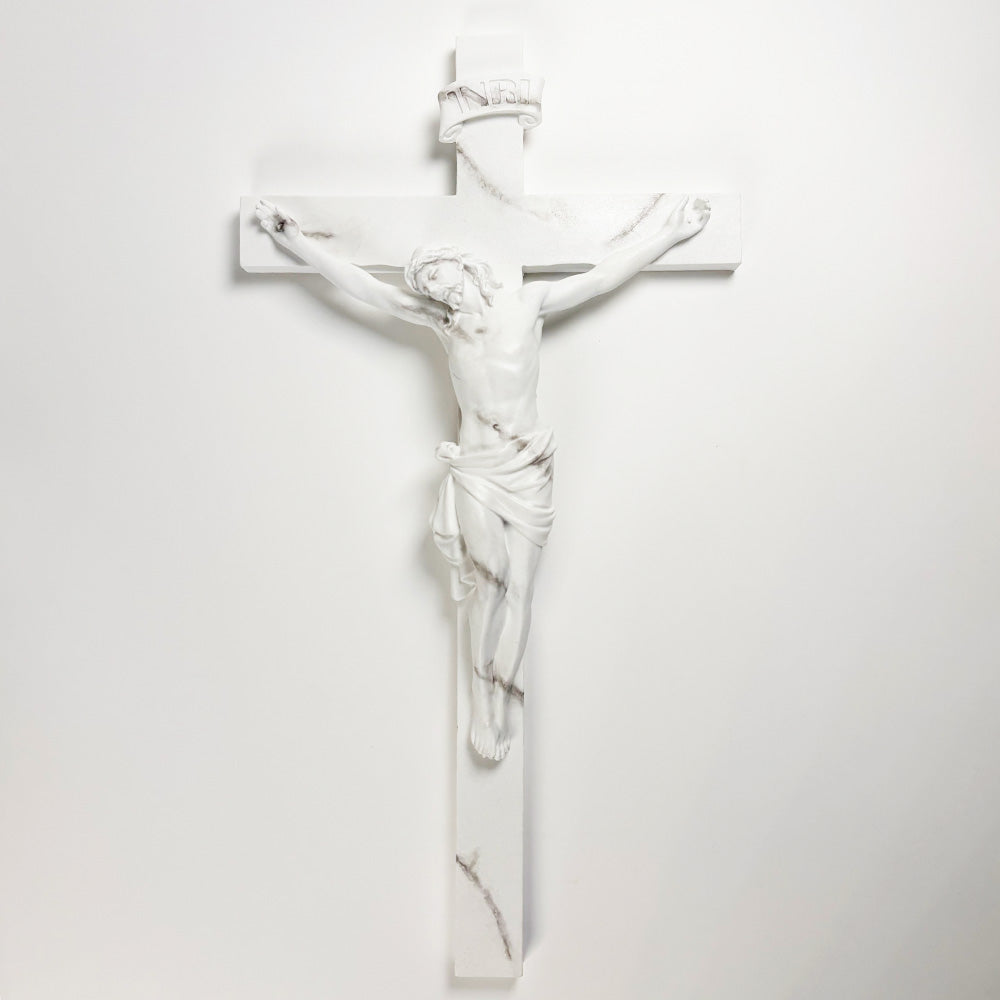 Marble Wall Crucifix 13.5"