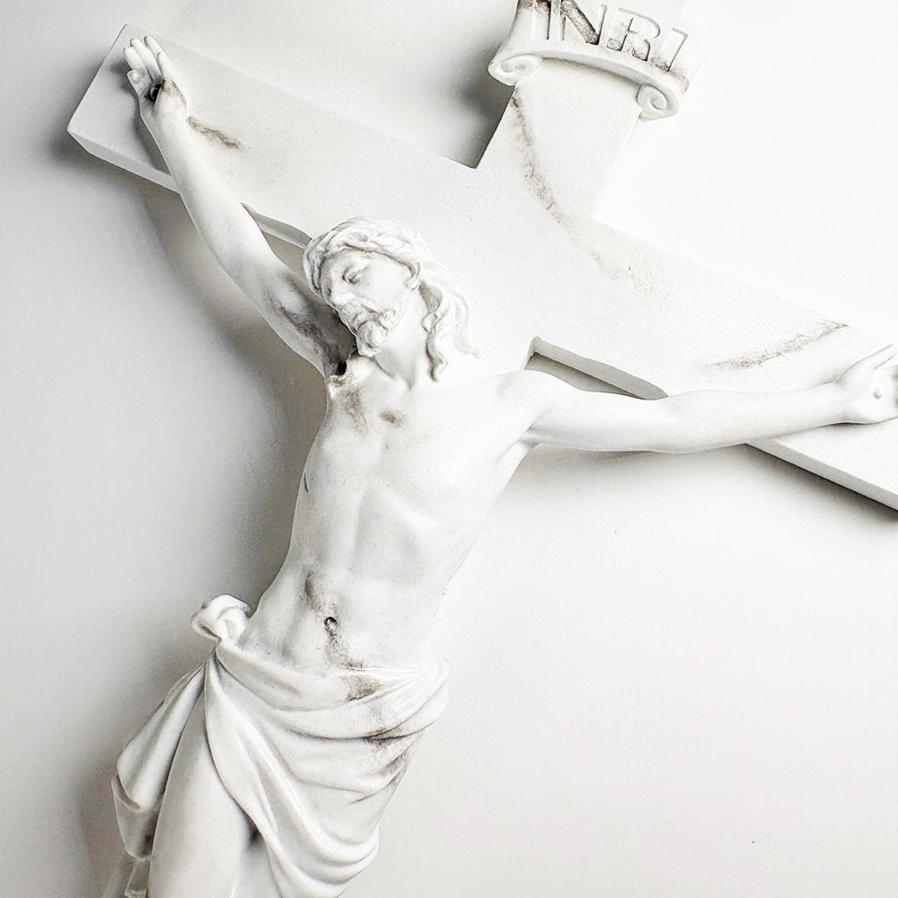 Marble Wall Crucifix 13.5"