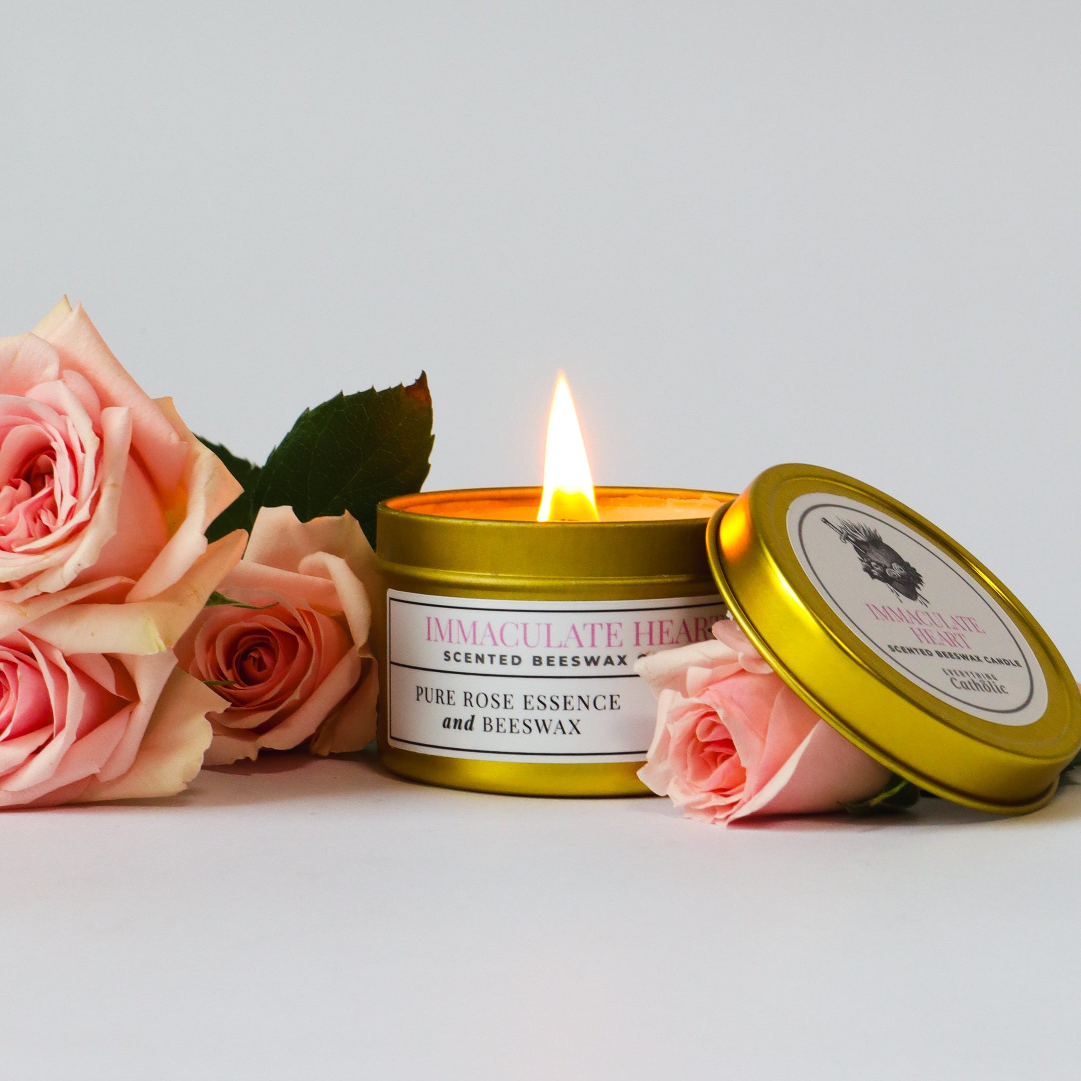Immaculate Heart of Mary Beeswax Candle