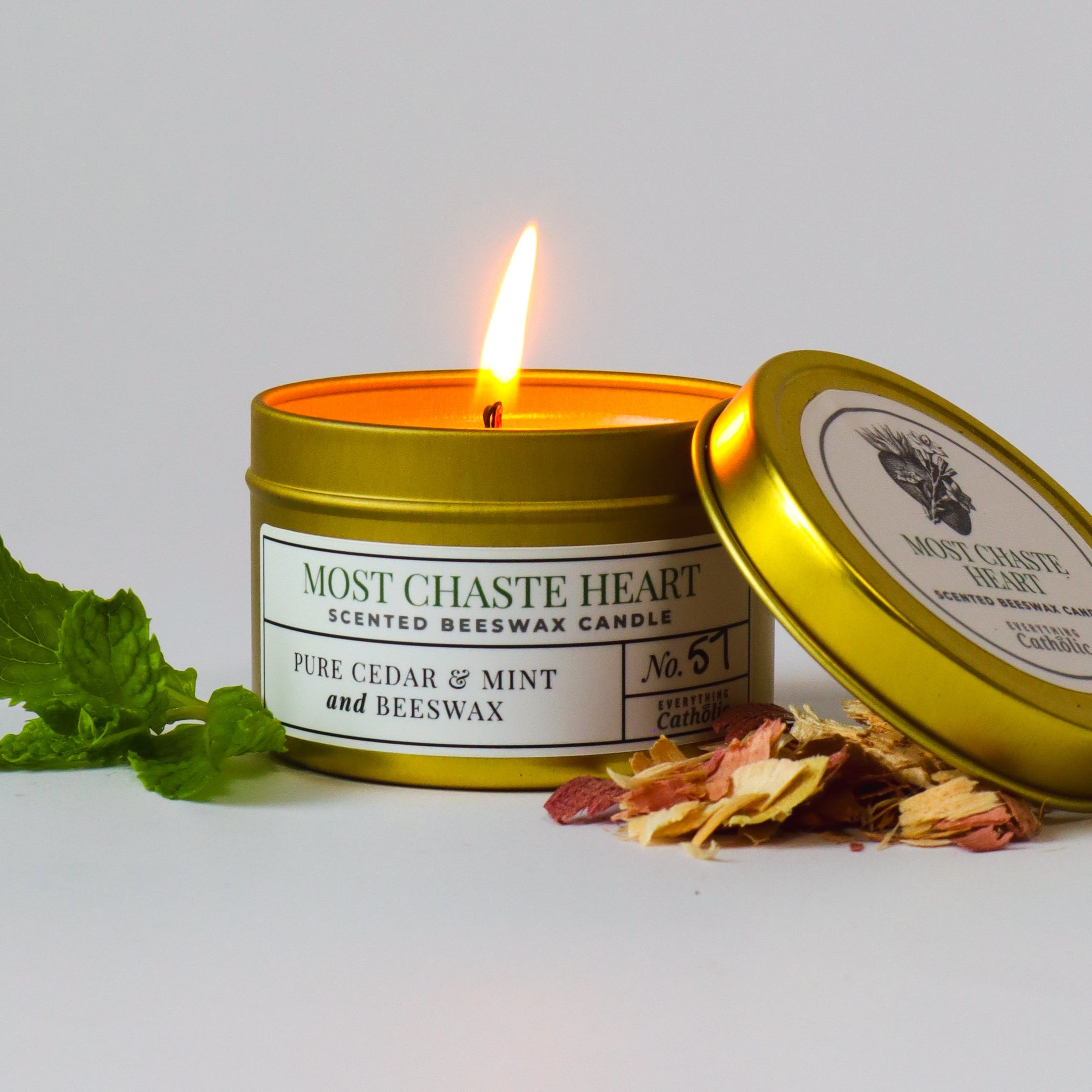 Most Chaste Heart Beeswax Candle