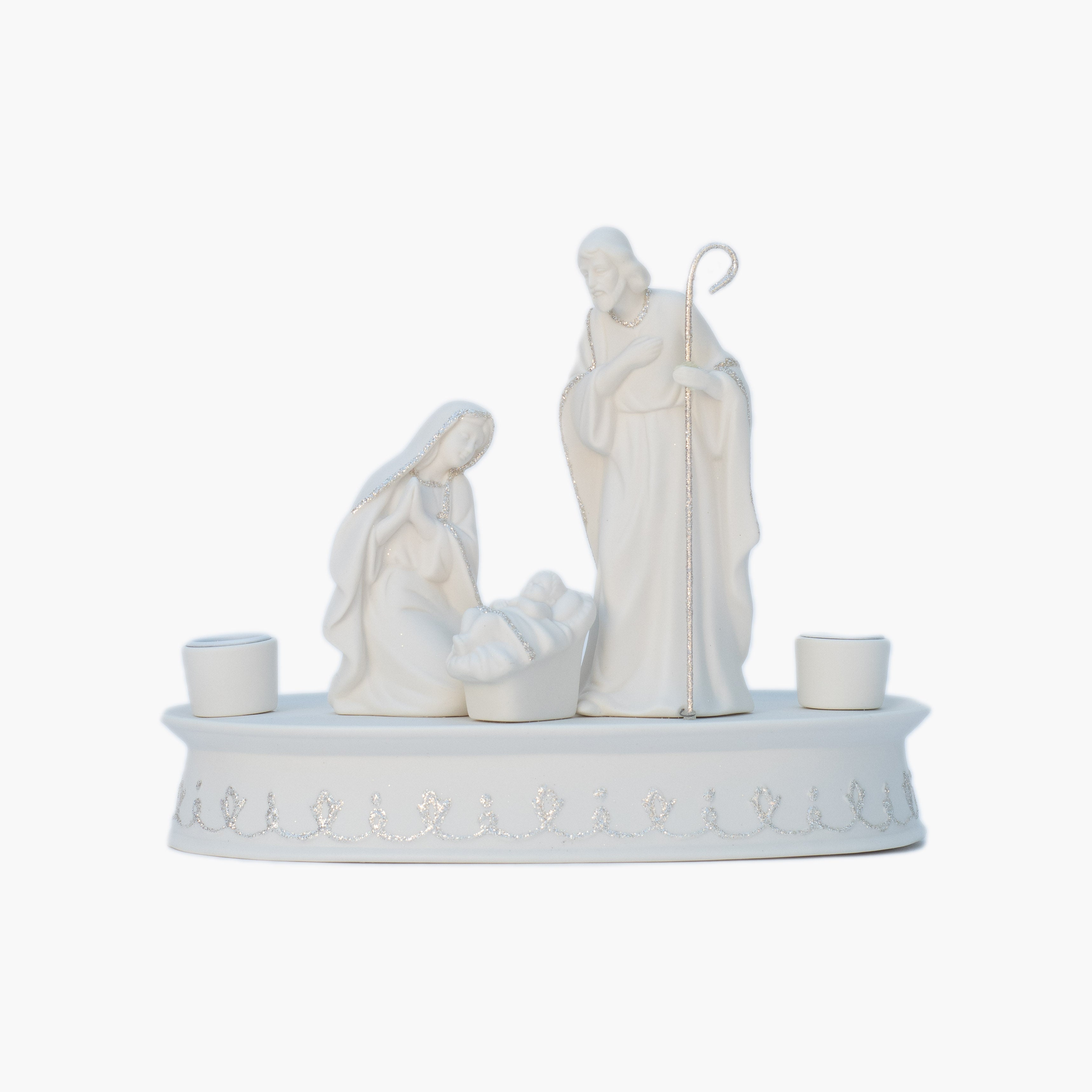 Holy Family White Advent Candle Holder