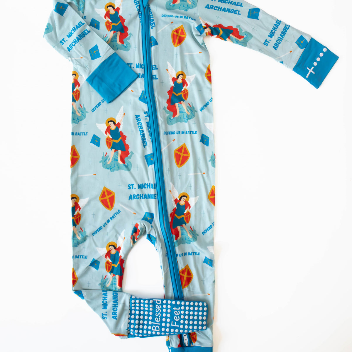 St Michael the Archangel Footie Baby Pajamas
