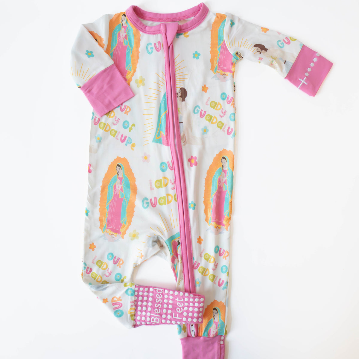 Our Lady of Guadalupe Footie Baby Pajamas