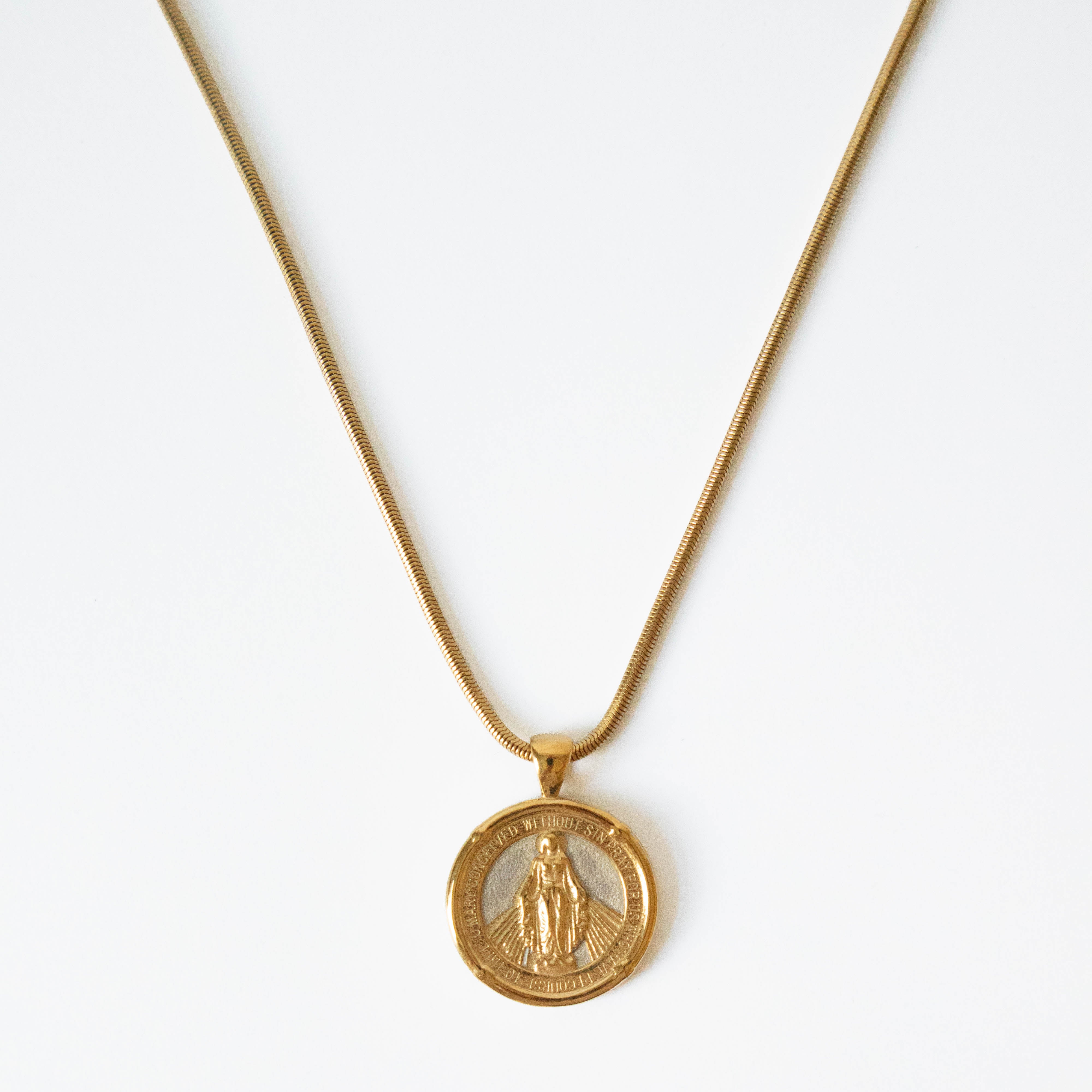 Miraculous Medal Pendant Necklace