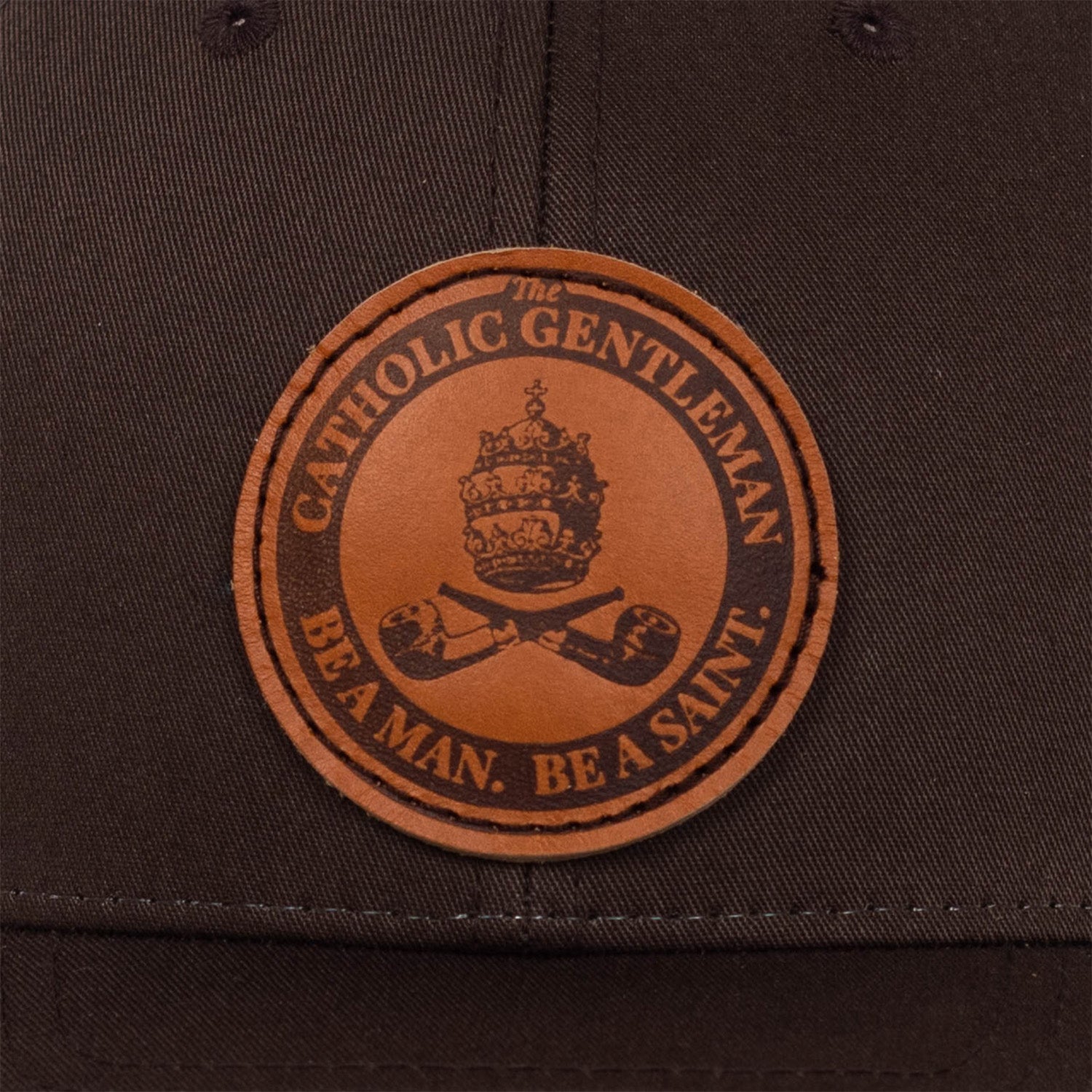 Leather Patch Hat | The Catholic Gentleman Brown