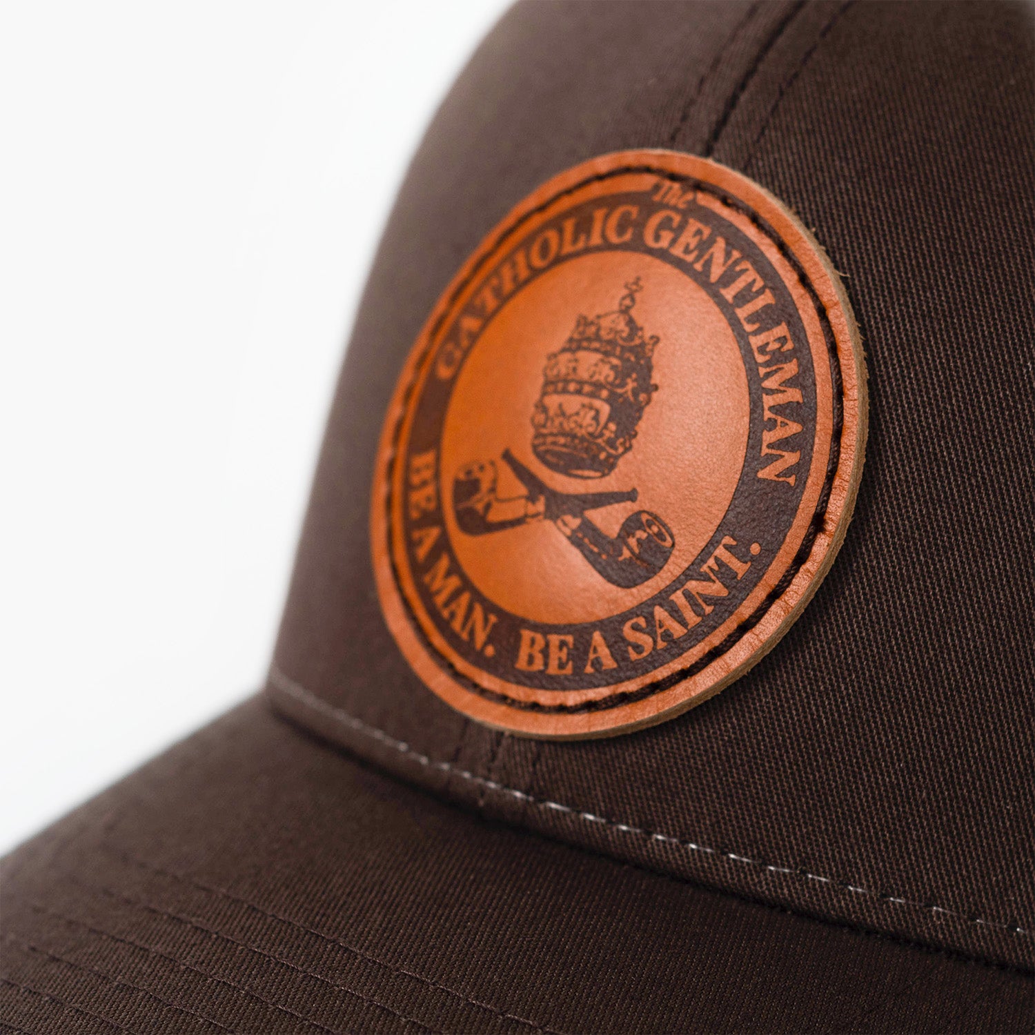 Leather Patch Hat | The Catholic Gentleman Black